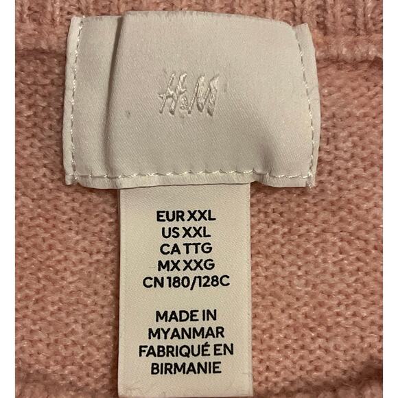 H&M Pink Soft Oversized Sweater Womens Size XXL Work Casual Layer Feminine Cozy - Picture 10 of 13